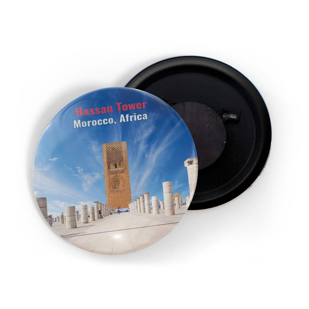 dhcrafts Fridge Magnet Multicolor Famous Tourist Place Hassan Tower Morocco, Africa Glossy Finish Design Pack of 1